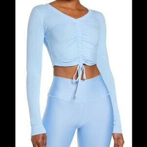 ALO Yoga Light Blue Long Sleeve Top